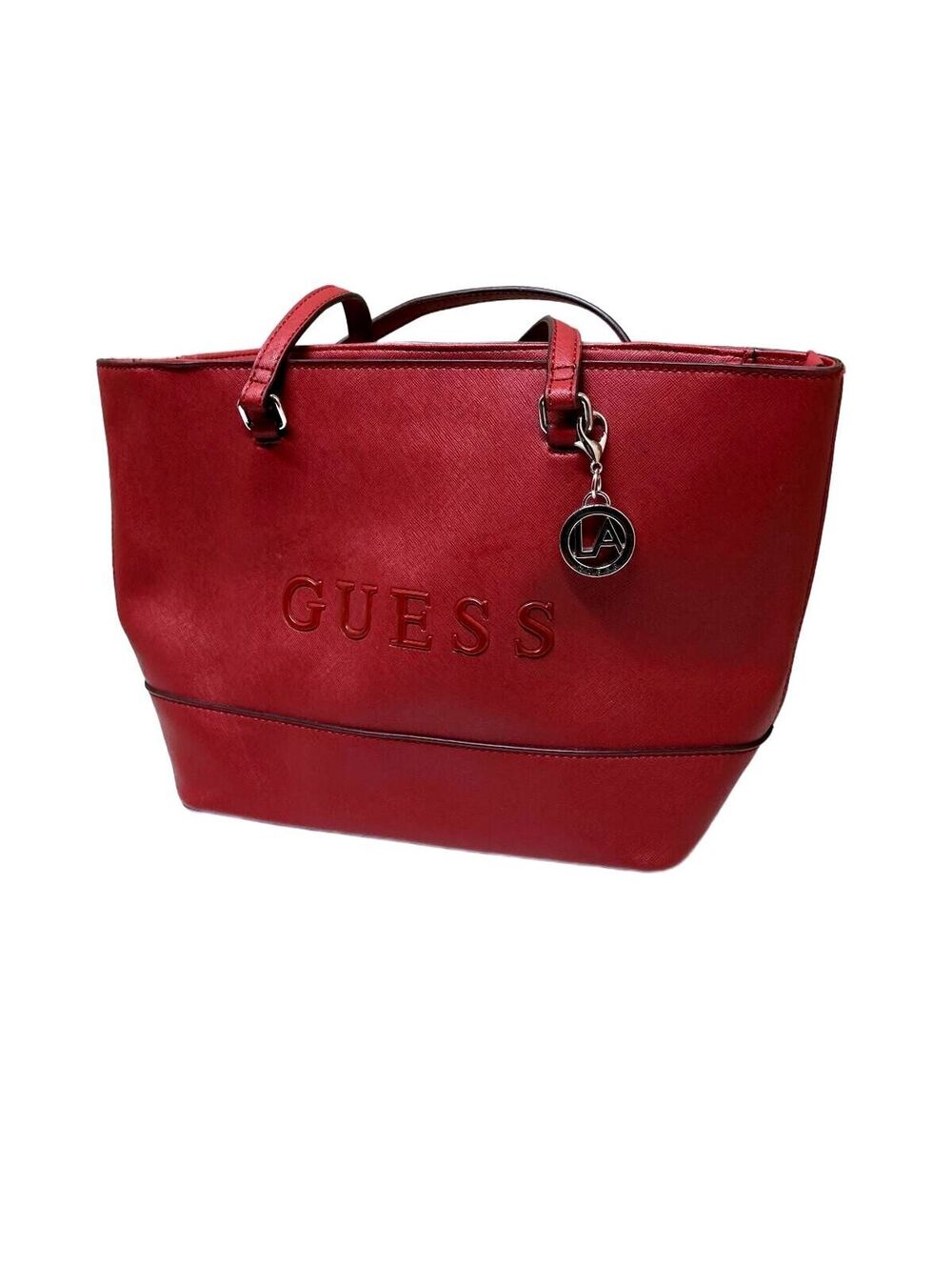 Guess Red Purse with Embossed Logo and Charm